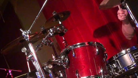 Drummer man playing drums - Close up of drumming man