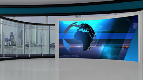 News TV Studio Set 308- Virtual Green Screen Background Loop