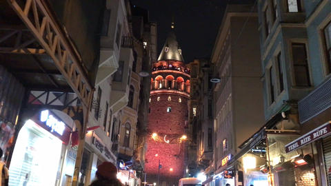 Night view of Galata tower
