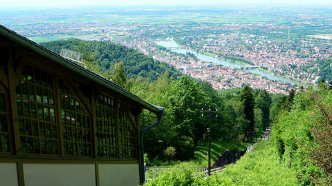 HEIDELBERG, GERMANY - JUNE 01, 2019: Heidelberg Mountain Railway Station on the Koenigstuhl at
