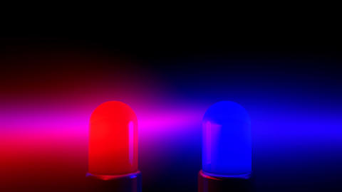 Police Siren Flashing Blue and Red