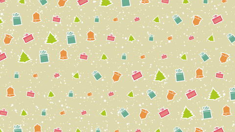 4K Cartoon Cute Vector Christmas elements on looped background with Alpha Channel wishing you A Very