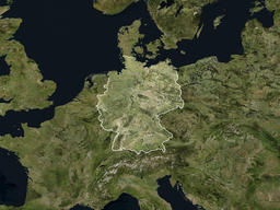 Satellite image of Germany with borders (Isolated imagery of Germany. Elements of this image