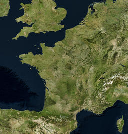 High resolution Satellite image of France (Isolated imagery of France. Elements of this image