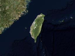 Taiwan Satelite Map with hSatellite image of Taiwan with highlighted land mass (Isolated imagery of