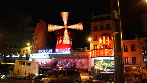 The Moulin Rouge windmill, on May 20, 2019 in Paris, France