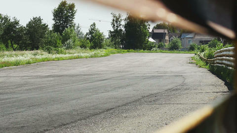F1 racing cars taking the sharp turn on track during race