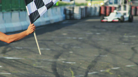 Formula 1 F1 finishing checkered flag for race. Finish symbol, competition