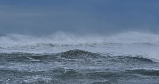 Stormy seas big waves and rough ocean from bad weather