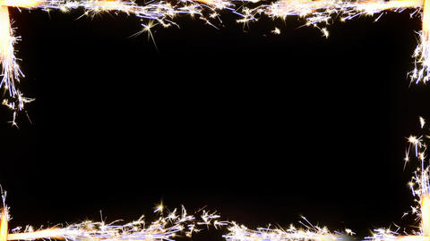Frame of sparkler fountains on black background