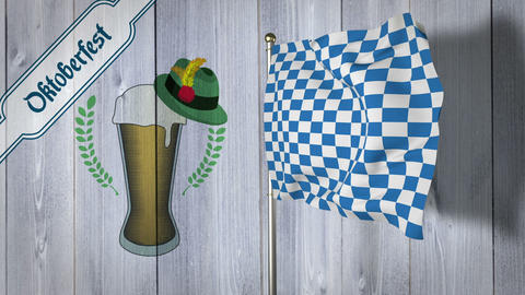 Digitally generated of oktoberfest flag waving