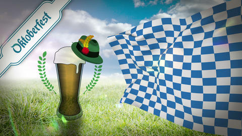 Digitally generated of oktoberfest flag waving