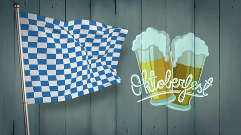 Digitally generated of oktoberfest flag waving