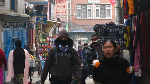 Morning street scene Kathmandu Nepal 2009