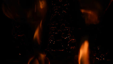 Flames burn across the screen Alpha matte transparent 01