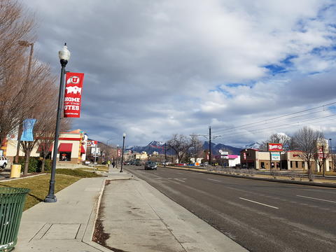 Angle perspective shot of random street