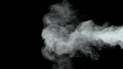 White Water Vapor Steam on a Black Background