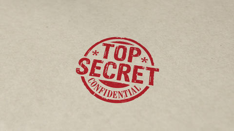 Top secret confidential stamp and stamping animation
