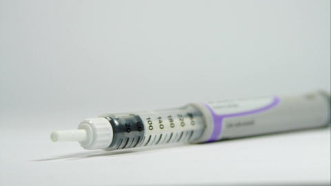 Diabetes Special Syringe Isolated On White, Pan, Medical Tray