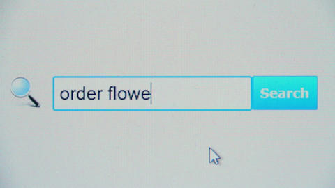 Order flowers - browser search query, Internet web page
