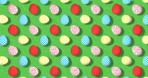 Colorful Background with Easter Eggs on grass. Festive backdrop for instagram