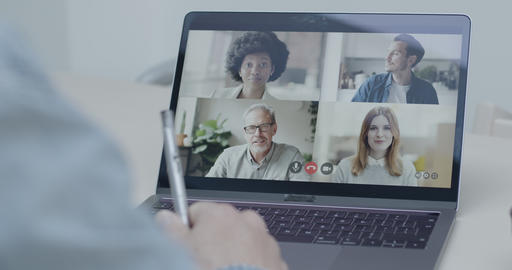Video call with colleagues working from home, Business people using Video Conferencing technology
