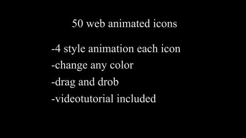 50 web line Icon animations design elements set