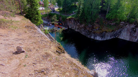 Green Water in Marble Canyon Ruskeala in Karelia