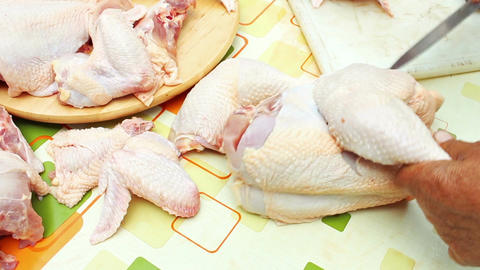 Filleting chicken meat
