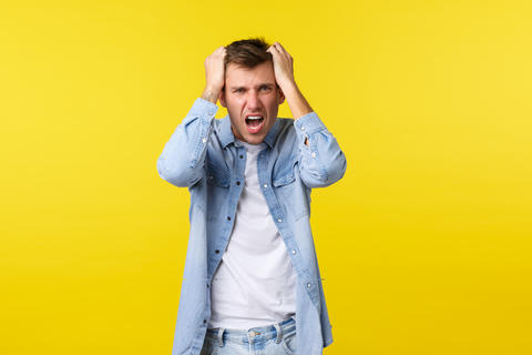 Lifestyle, people emotions and summer leisure concept. Frustrated and distressed
