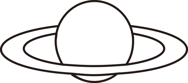Line art vector illustration of Saturn