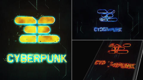 Cyberpunk Glitch Logo Reveal 3 in1