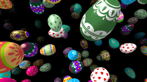 Flying easter eggs generated 3D video