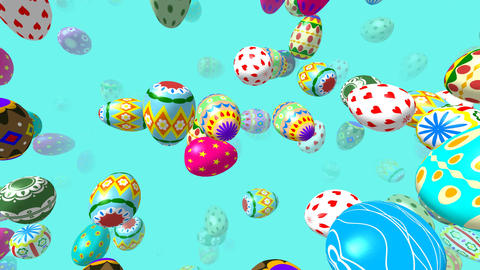Flying easter eggs generated 3D video