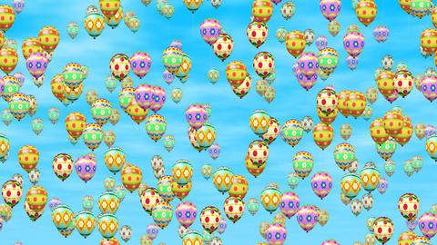 Easter eggs balloons generated seamless loop video