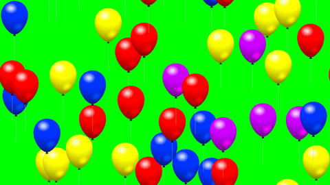 Party balloons generated seamless loop video green screen