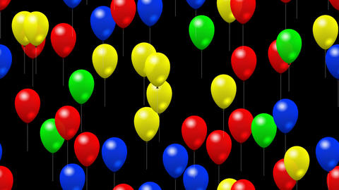 Party balloons generated seamless loop video with alpha matte