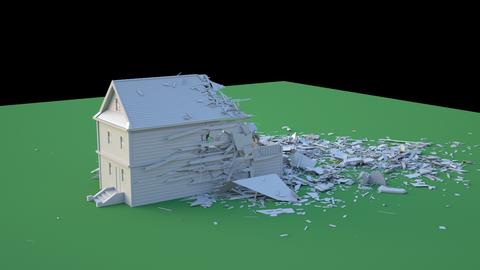 Destroyed Wooden Cottage โมเดล 3D 15495143 | MotionElements