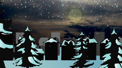Logo animation with Santa pulled by reindeer 3 versions