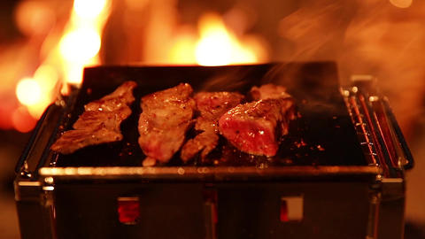 BBQ with flame