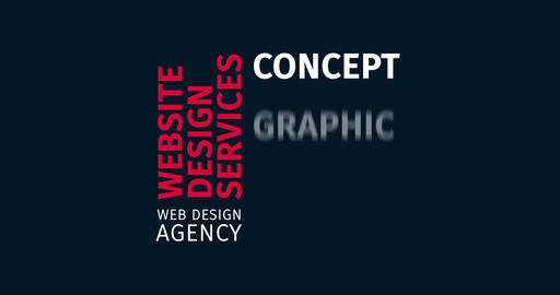 Web Design Agency. Kinetic Typography. Word Cloud Text Intro
