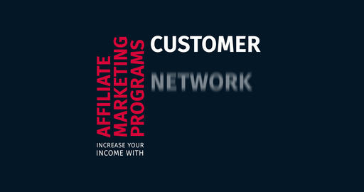 Affiliate Marketing Programs. Kinetic Typography. Word Cloud Text Intro