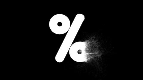 Percent sign. Signs from sand