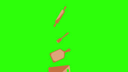 Cooking item tools, green screen chroma key animation