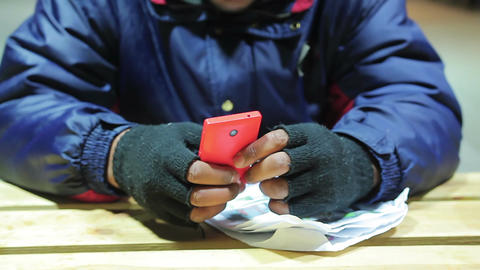 Male hands using mobile phone. Modern technologies. Dependence on gadgets