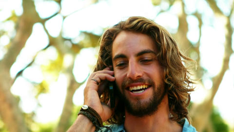 Man talking on mobile phone