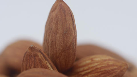 Almond rotates close-up. background of almond