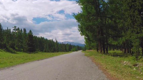 dirt road in Ulagan district, Altai mountains, Siberia, Russia