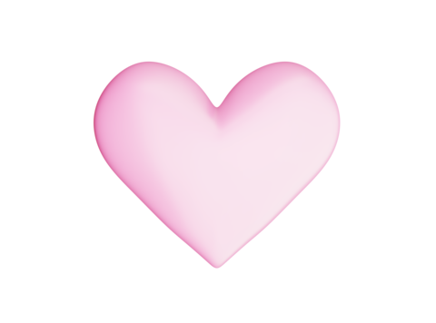 light pink heart isolated on white, 3d illustration