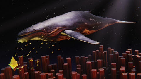 Crypto whale underwater abstract